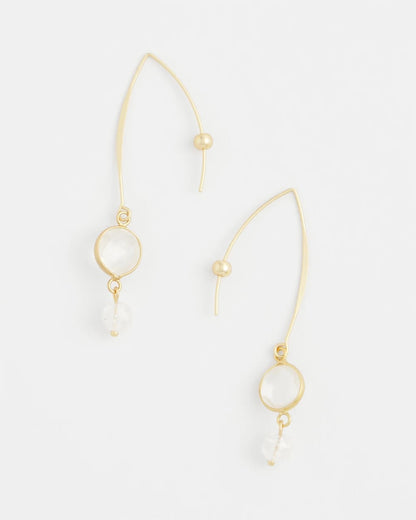 Chico's | No Droop® Quartz Crystal Threader Earrings/ Gold