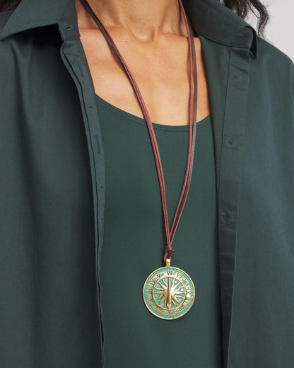 Chico's | Sundial Medallion Pendant/ Turquoise