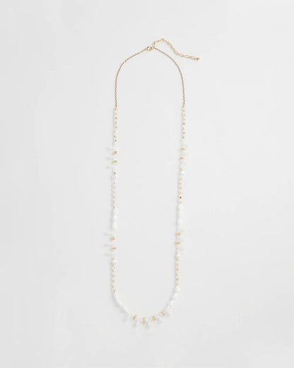 Chico's | White Beaded Single Strand Necklace/ White