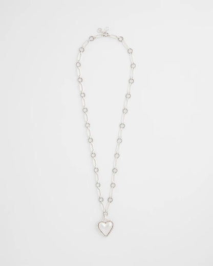 Chico's | Heart Twice As Nice Pendant Necklace/ Silver