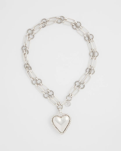Chico's | Heart Twice As Nice Pendant Necklace/ Silver