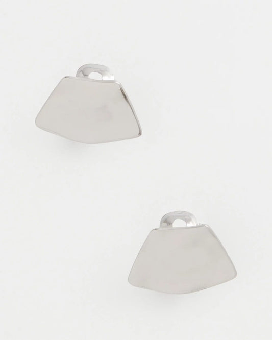 Chico's | Silver Fan Clip On Earrings/ Silver
