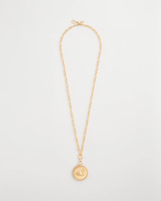 Chico's | Reversible Swan Pendant Necklace/ Gold