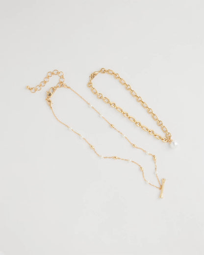 Chico's | Toggle Bar Pearl Pendant Necklace/ Pearl