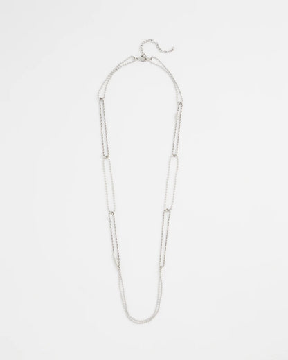 Chico's | Long Silver Ball Chain Single Strand/ Silver
