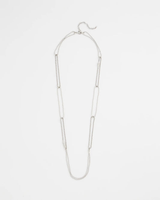 Chico's | Long Silver Ball Chain Single Strand/ Silver