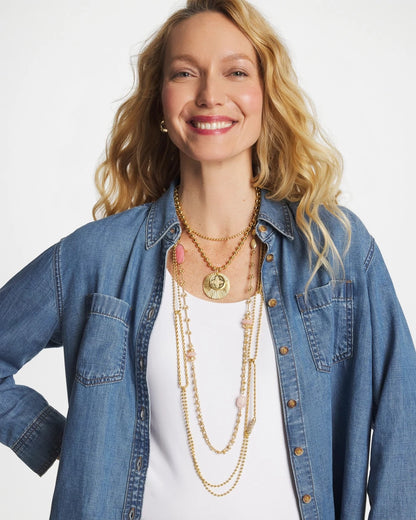 Chico's | Long Gold Ball Chain Single Strand/ Gold