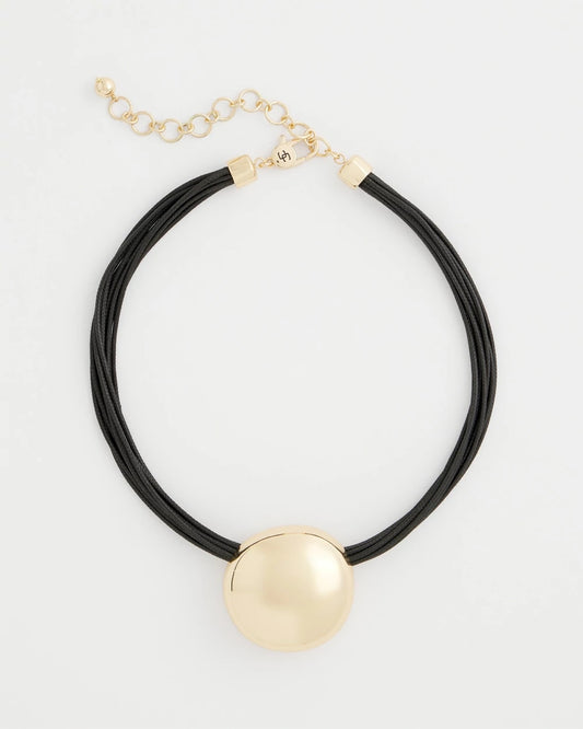 Chico's | Gold Pendant Cord Necklace/ Gold
