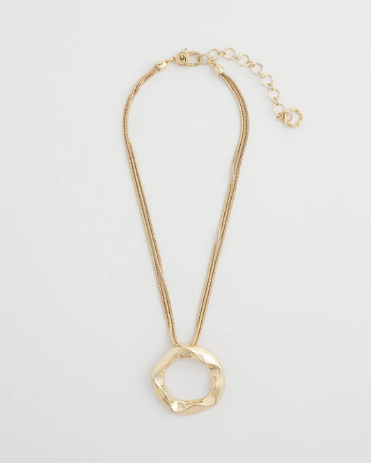 Chico's | Short Circle Pendant/ Gold
