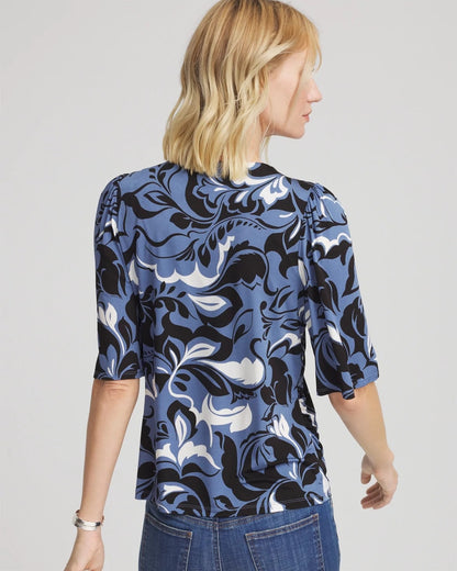 Chico's | Stretch-Knit Flutter-Sleeve Tee/ Blue Lotus
