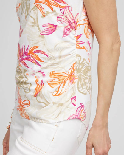 Chico's | Touch of Cool™ Tropical Floral Dolman Tee/ Alabaster
