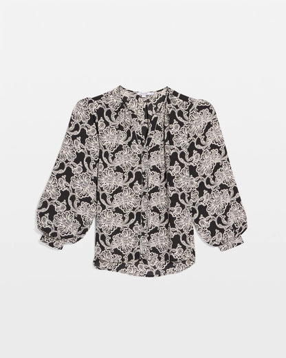 Chico's | Caviar Bead Georgette Blouse/ Black