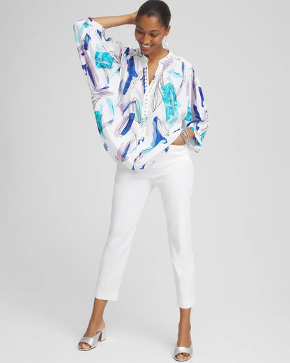 Chico's | Batwing Sleeve Top/ Paradiso Blue