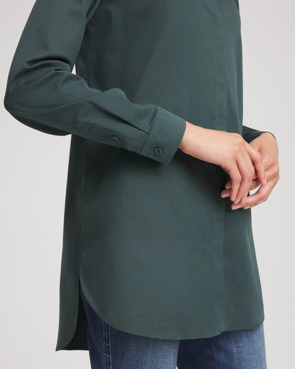 Chico's | No Iron™ Long-Sleeved Tunic/ Darkest Spruce