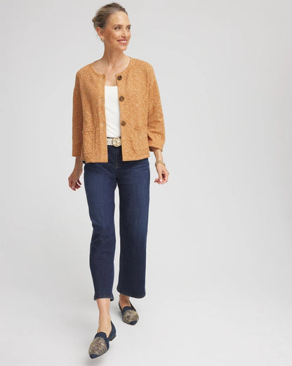 Chico's | Tweed Cropped Sweater/ Burnt Sienna