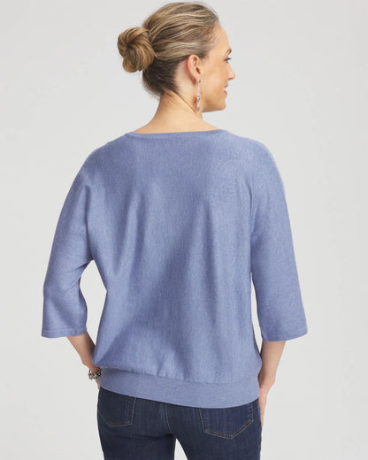 Chico's | Dolman V-Neck Sweater/ Blue Lotus