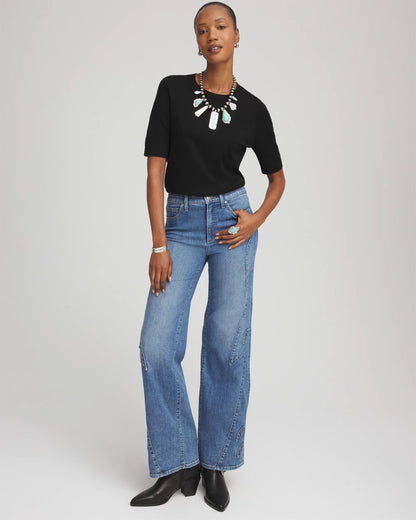 Chico's | Ella Classic-Fit Sweater Tee/ Black