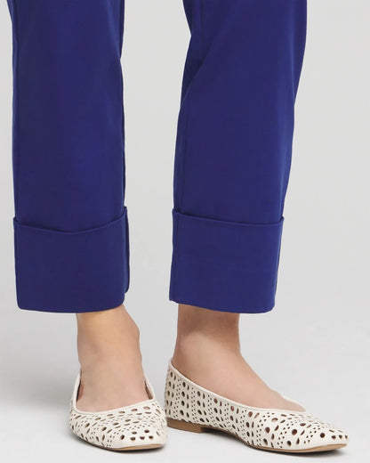 Chico's | Stretch Sateen Cropped Pants/ Blue Casa