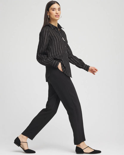 Chico's | Crepe Side-Zip Tapered Ankle Pants/ Black