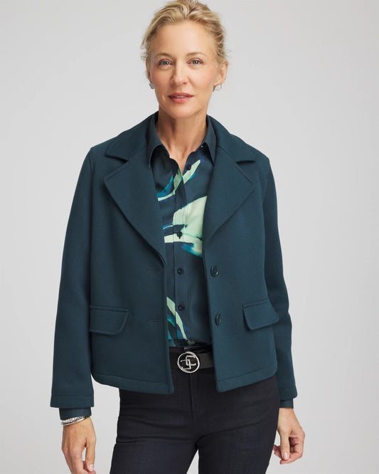 Chico's | Plush Knit Blazer/ Teal Shadow