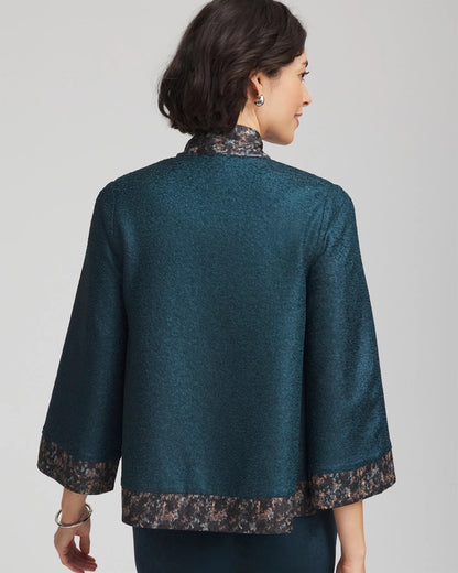 Chico's | Travelers™ Collection Crystal Crushed Reversible Jacket/ Teal Shadow