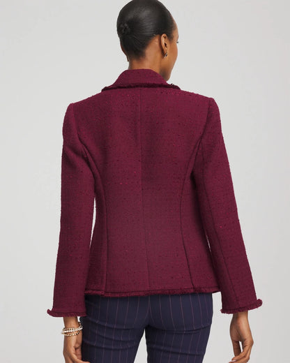 Chico's | Tweed Fringe Blazer/ Deep Chianti