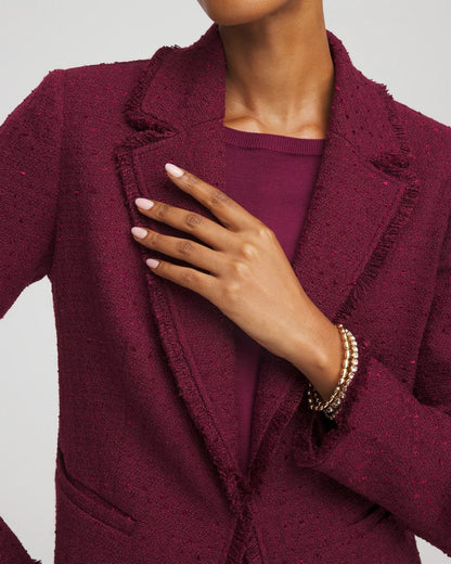 Chico's | Tweed Fringe Blazer/ Deep Chianti