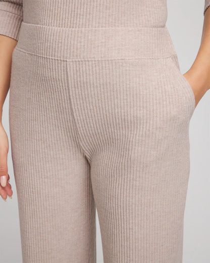 Chico's | Zenergy® Brushed Ribbed Pants/ Light Taupe Heather
