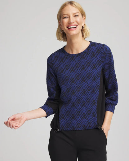 Chico's | Zenergy® Jacquard Bungee Top/ Dark Harbor