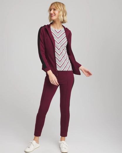 Chico's | Zenergy® Soft Brushed Striped Top/ Deep Chianti