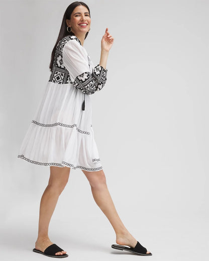 Chico's | Eyelet Swim Dress Coverup/ Alabaster
