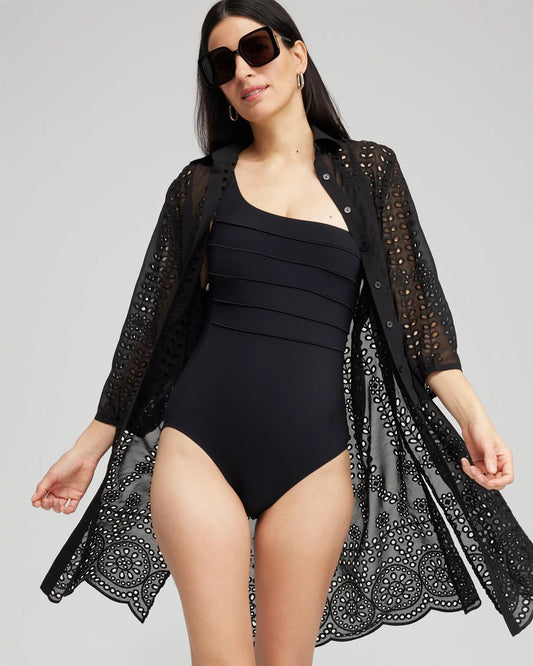 Chico's | Shirt Dress Swim Coverup/ Black