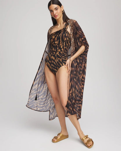 Chico's | Miraclesuit® Raya De Safari Europa One-Piece Swimsuit/ Black/Brown