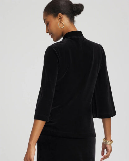Chico's | Travelers™ Velvet V-Neck Kimono Sleeve Top/ Travelers Black