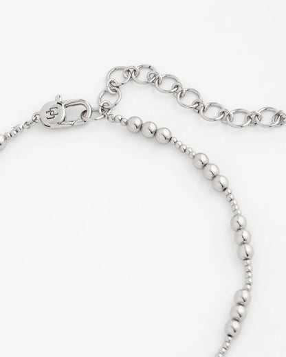 Chico's | Silvertone Beaded Necklace/ Silver