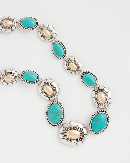 Chico's | Turquoise Mixed Metal Collar Necklace/ Turquoise