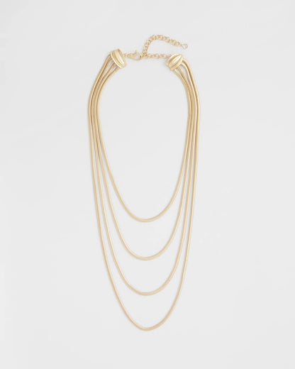 Chico's | Multi-Layer Snake Chain Necklace/ Gold