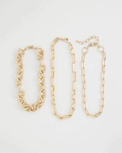Chico's | Convertible Three-Strand Chain Necklace/ Gold