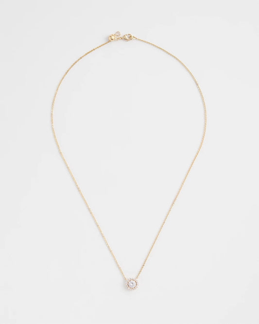 Chico's | Gold Tone Drop Stone Necklace/ Gold