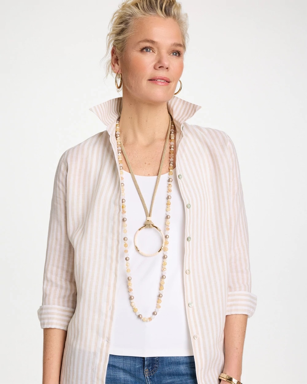 Chico's | Neutral Long Layering Necklace/ Neutral