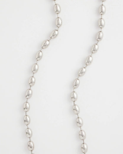 Chico's | Silver Bead Long Single Strand Necklace/ Silver