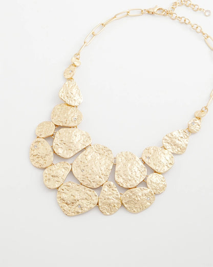 Chico's | Molten Goldtone Bib Necklace/ Gold