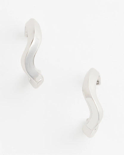 Chico's | Silver Wavy Hoop Earrings/ Silver