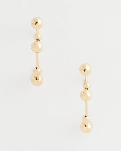 Chico's | Goldtone Beaded Hoop Earrings/ Gold