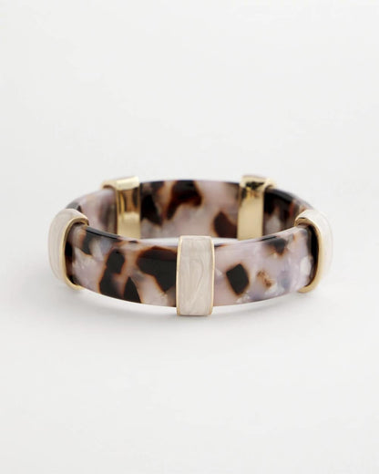 Chico's | Tortoise Spider Lily Stretch Bangle/ Neutral