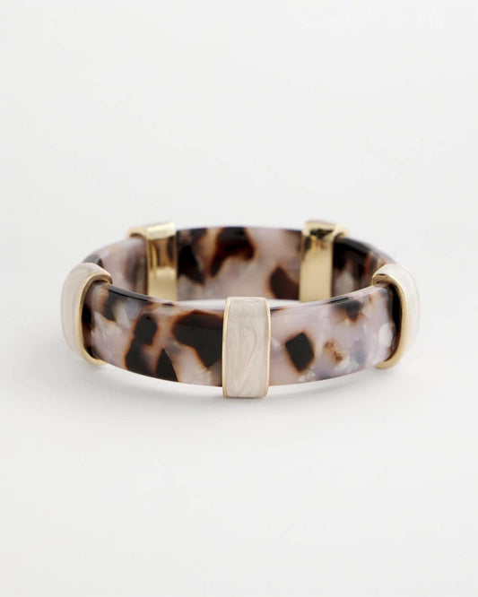 Chico's | Tortoise Spider Lily Stretch Bangle/ Neutral